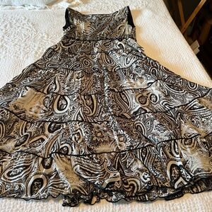 Style & Co Black and White Paisley Dress